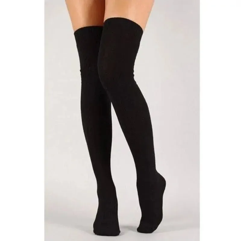 1 Pair Warm and Stylish Over the Knee Knit Socks for Women - Preppy Thermal Winter High Stocks with Thickened Material