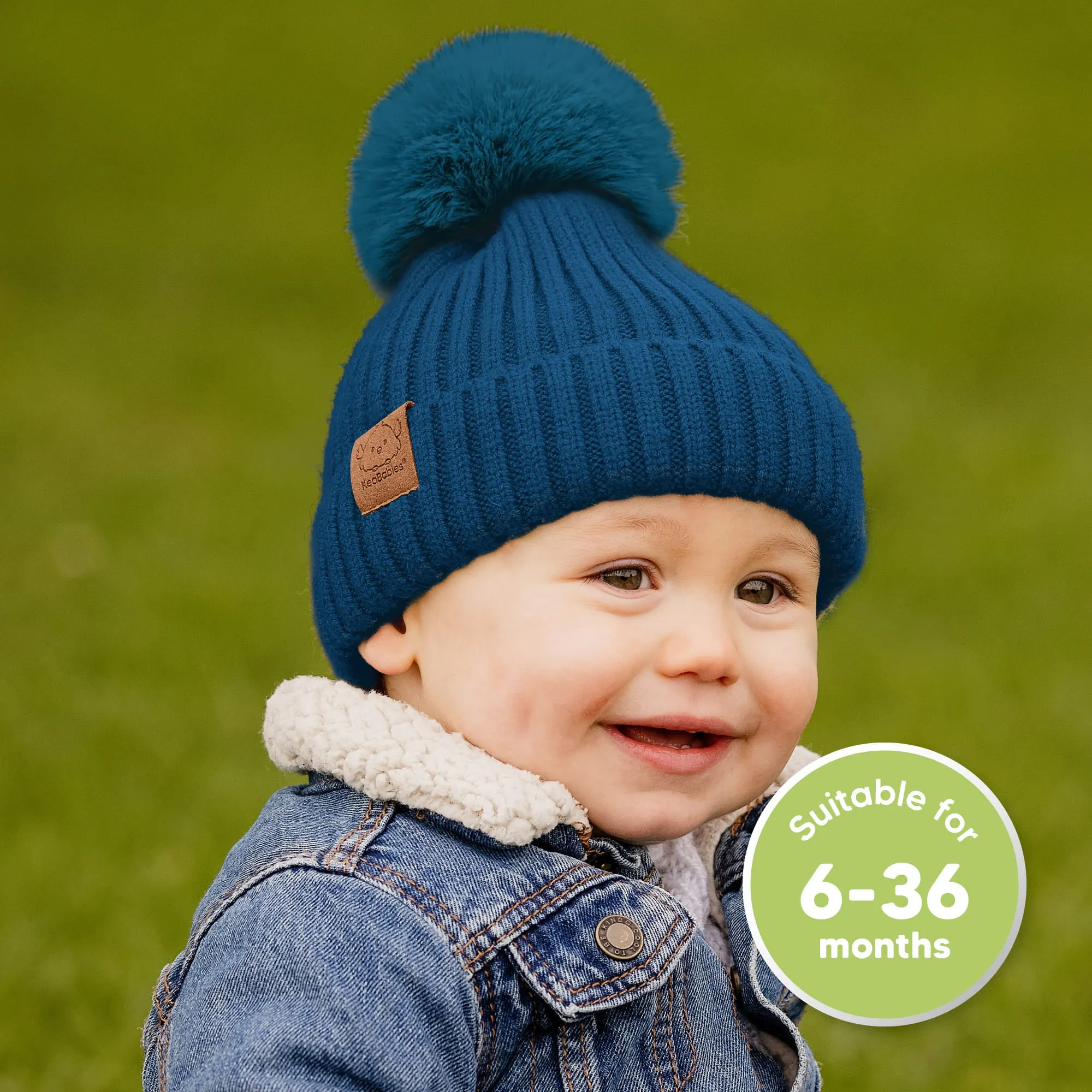 2-Pack Pom Knitted Beanie (Cobalt)