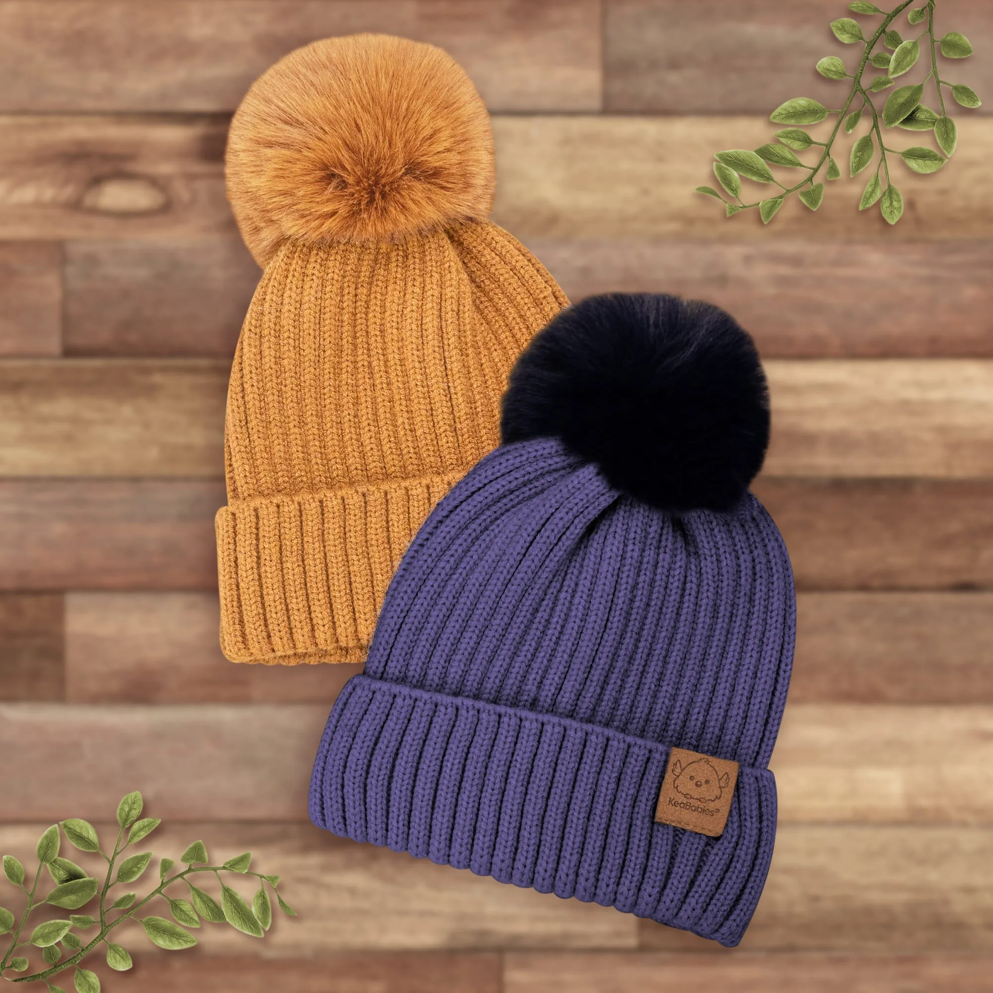 2-Pack Pom Knitted Beanie (Cobalt)