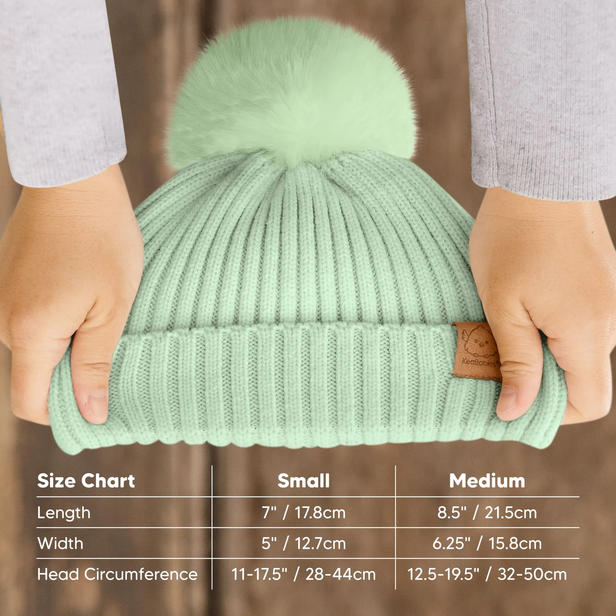 2-Pack Pom Knitted Beanie (Macaron)