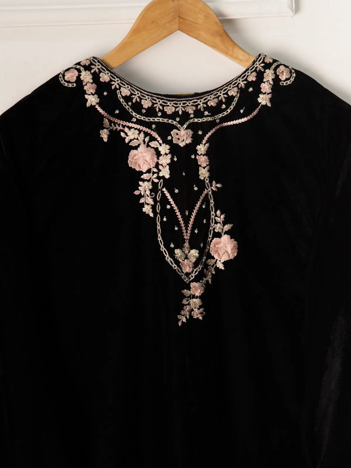 3 Piece- Embroidered Velvet Suit S110782