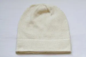 Alpaca Hand Knitted Beanie in Ivory