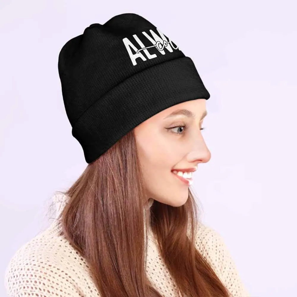 Always Cold English Letters Warm Knitted Beanies Hat