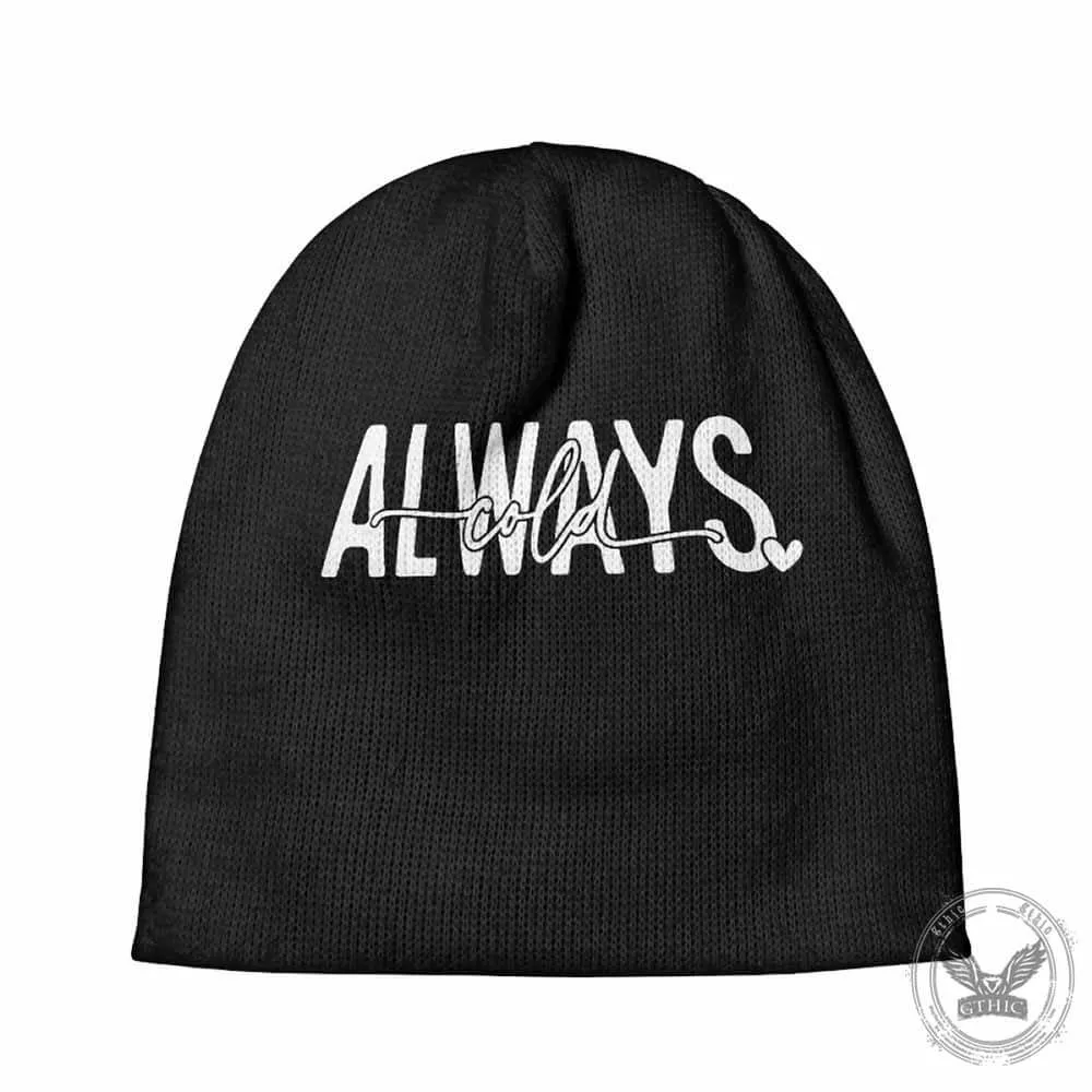 Always Cold English Letters Warm Knitted Beanies Hat