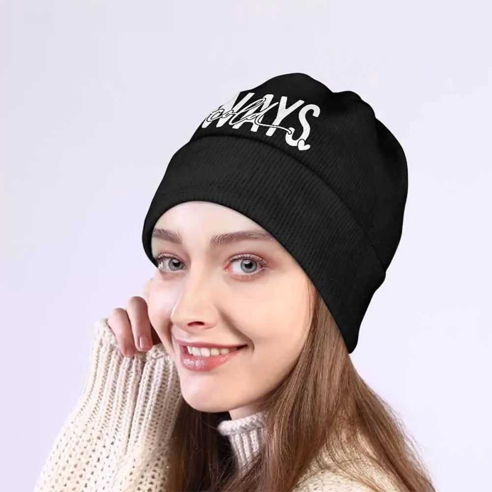 Always Cold English Letters Warm Knitted Beanies Hat