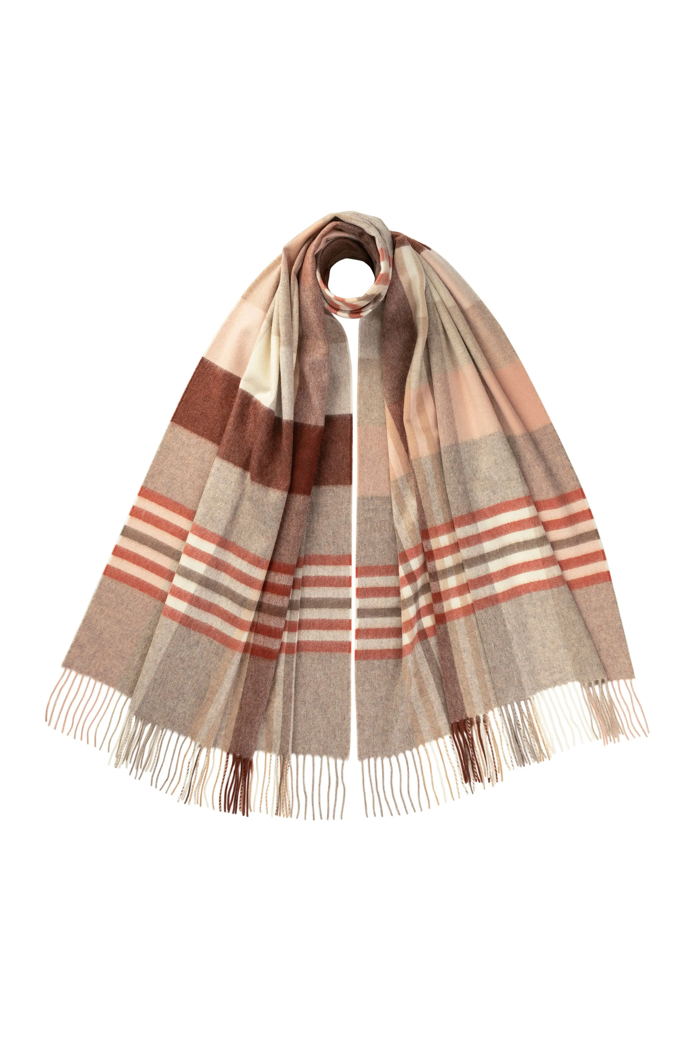 Ash Check Cashmere Stole