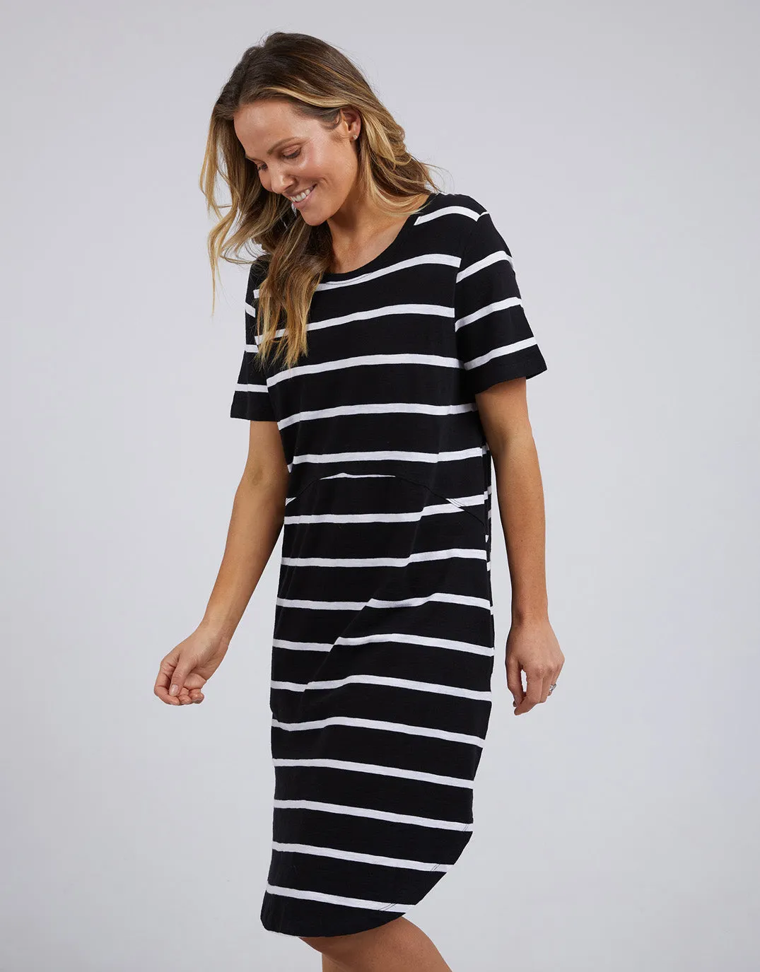 Bay Stripe Dress - Black/White Stripe