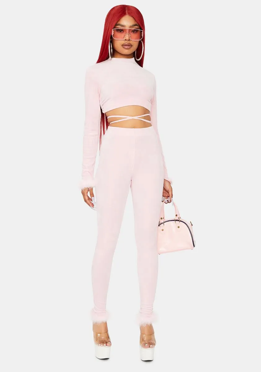 Blush All My Riches Velvet Pant Set