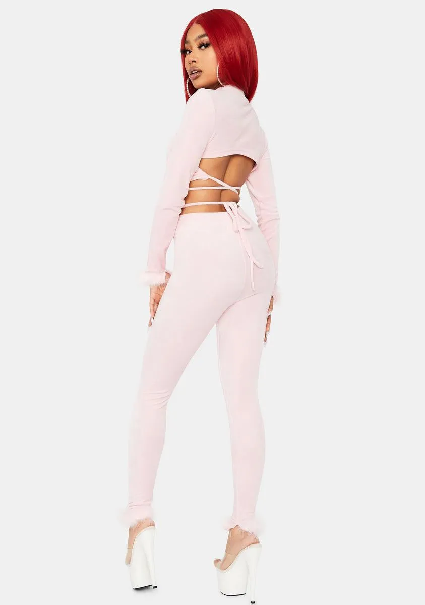 Blush All My Riches Velvet Pant Set