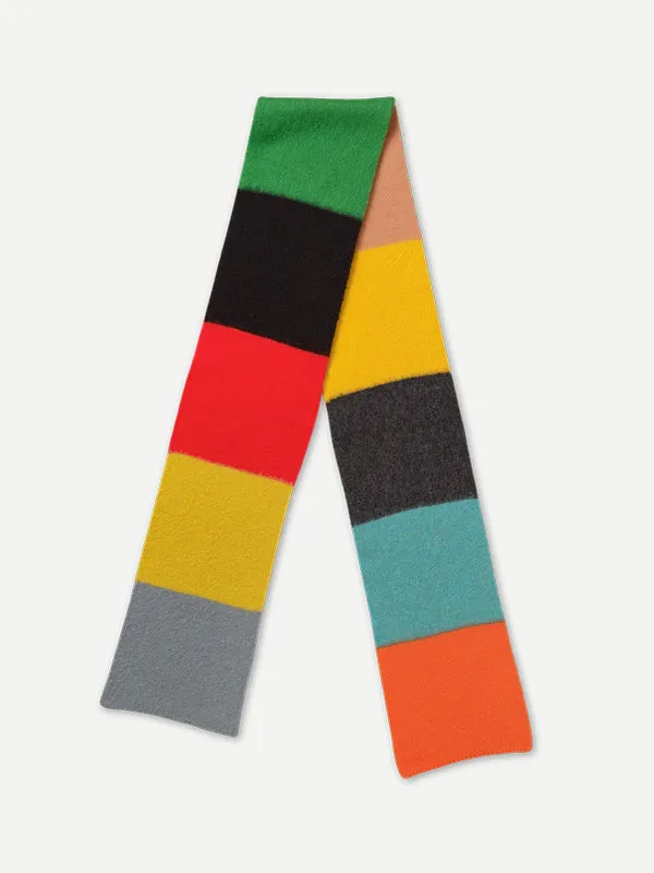 BRUSHED COLOUR BLOCK SCARF MULTICOLOUR