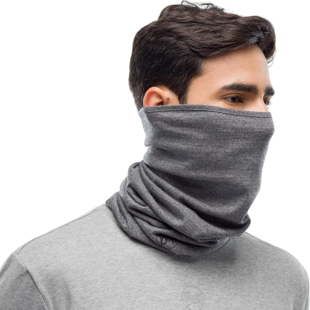 Buff Midweight Light Grey Midweight Merino Wool Buff Neck Warmer