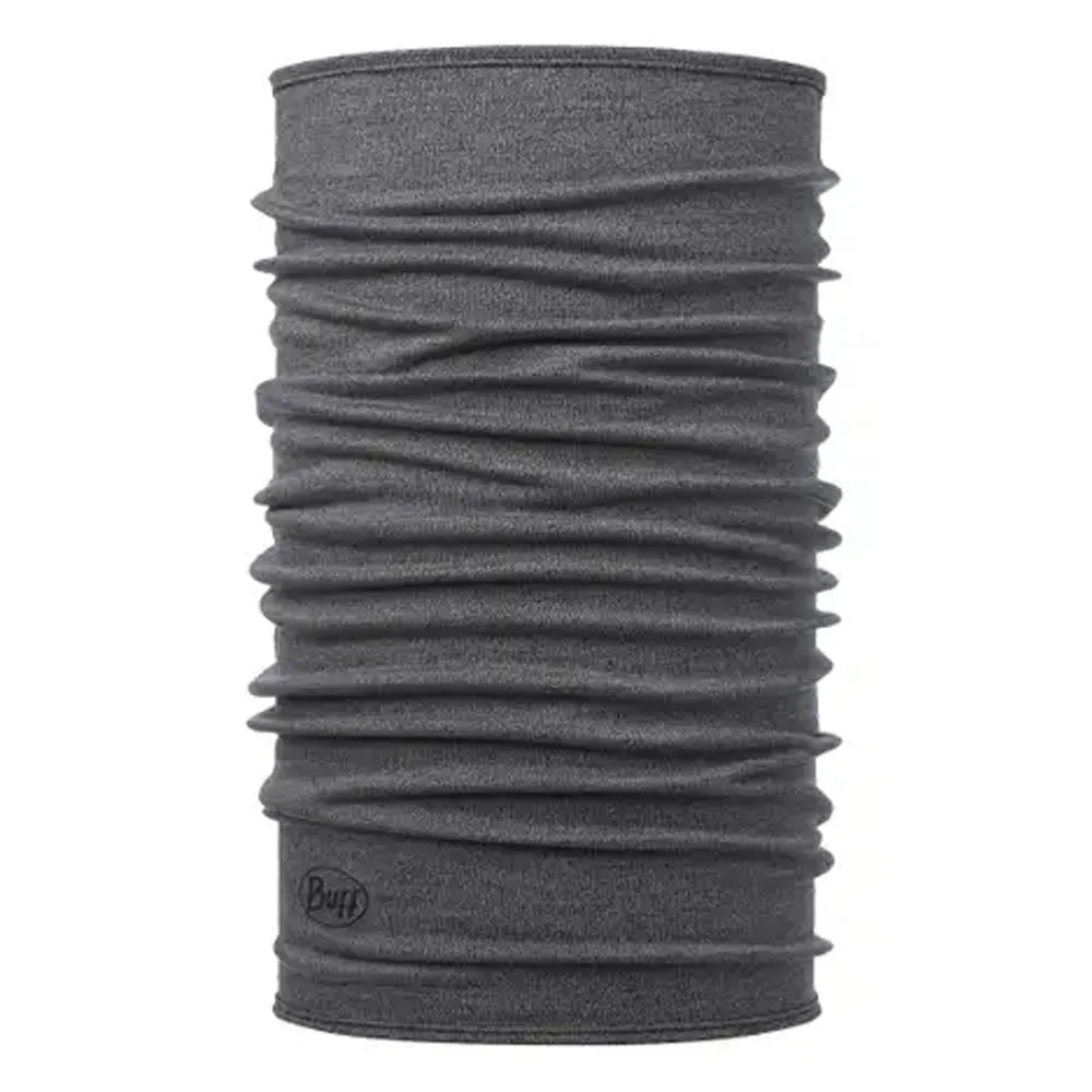 Buff Midweight Light Grey Midweight Merino Wool Buff Neck Warmer