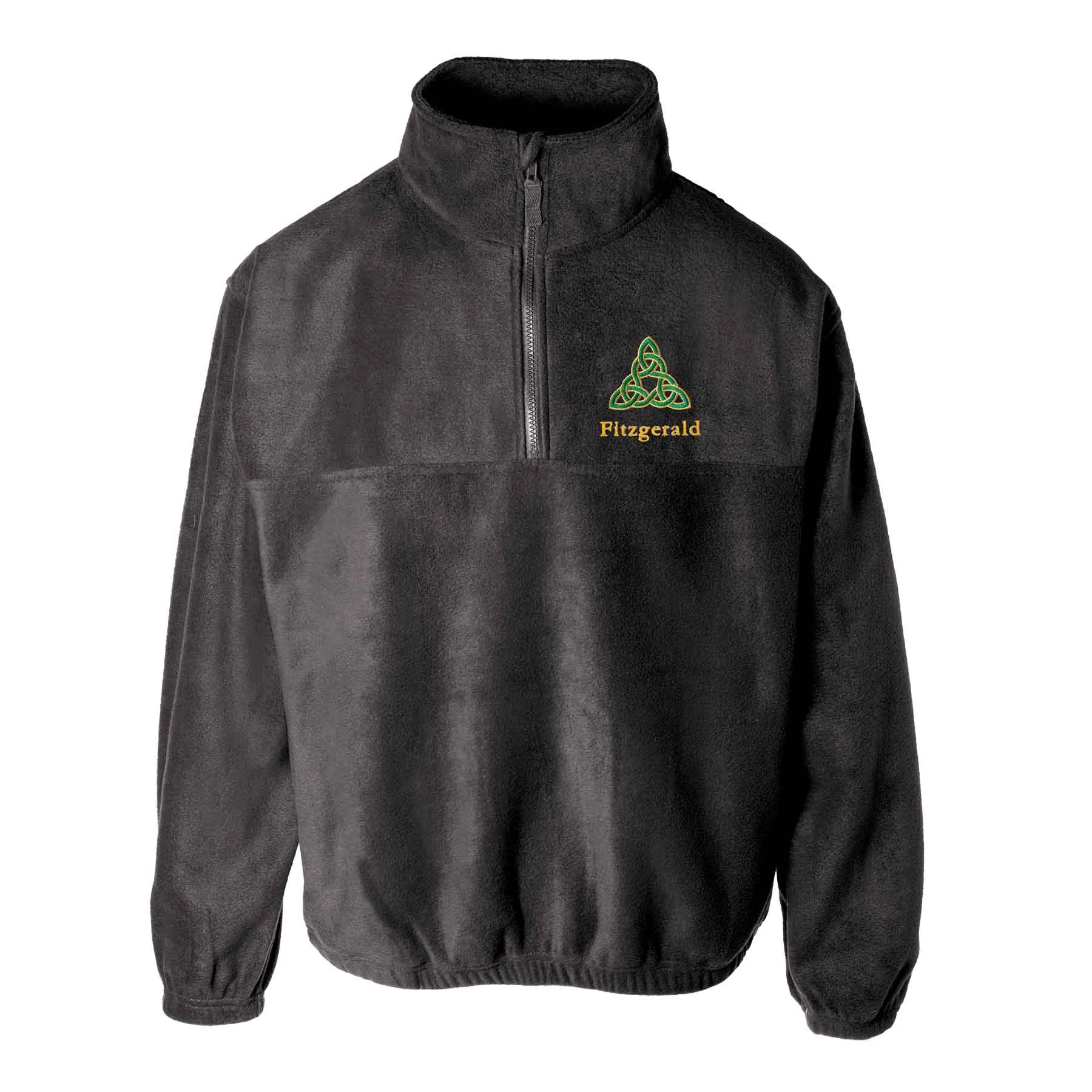 Celtic Triangle Knot Embroidered Personalized Fleece 1/4 Zip- Black