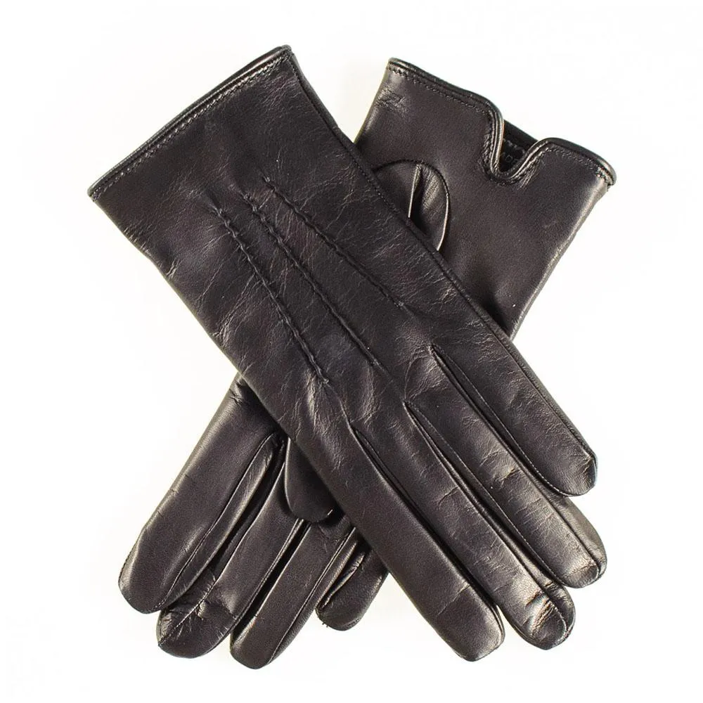 Classic Black Cashmere Lined Leather Gloves