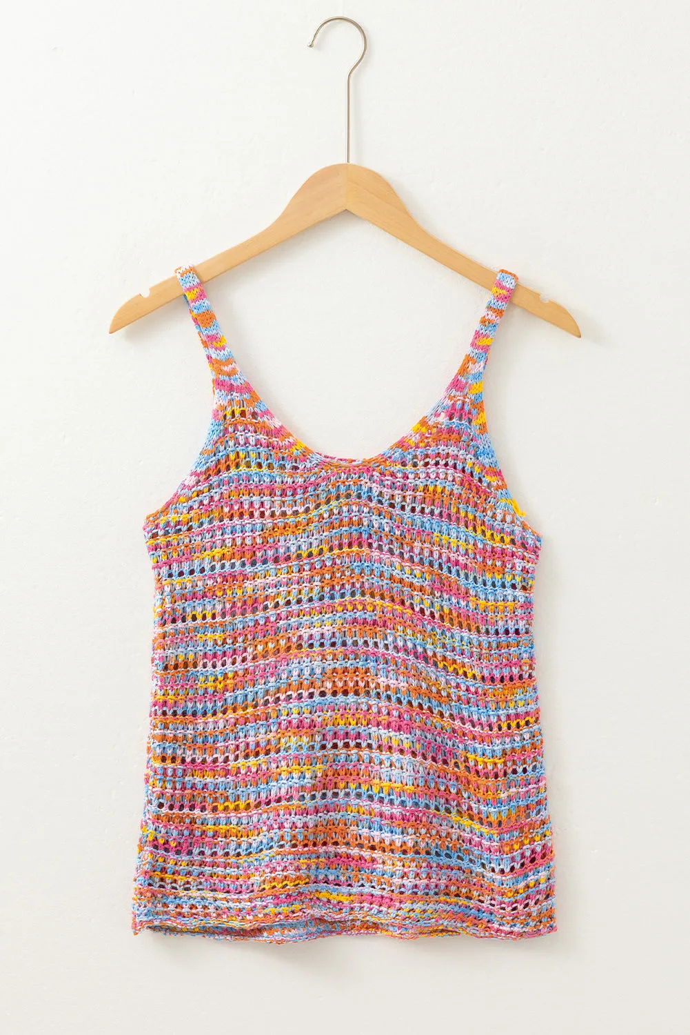 Color Contrast Crochet Fit Sweater Vest