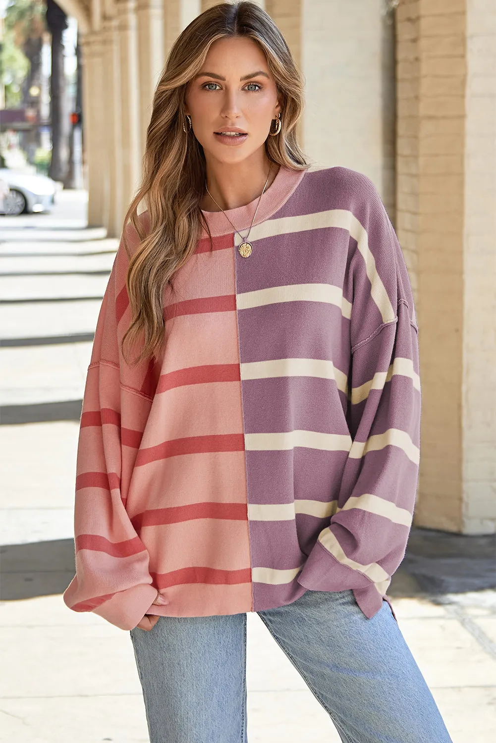 Colorblock Oversized Sweater