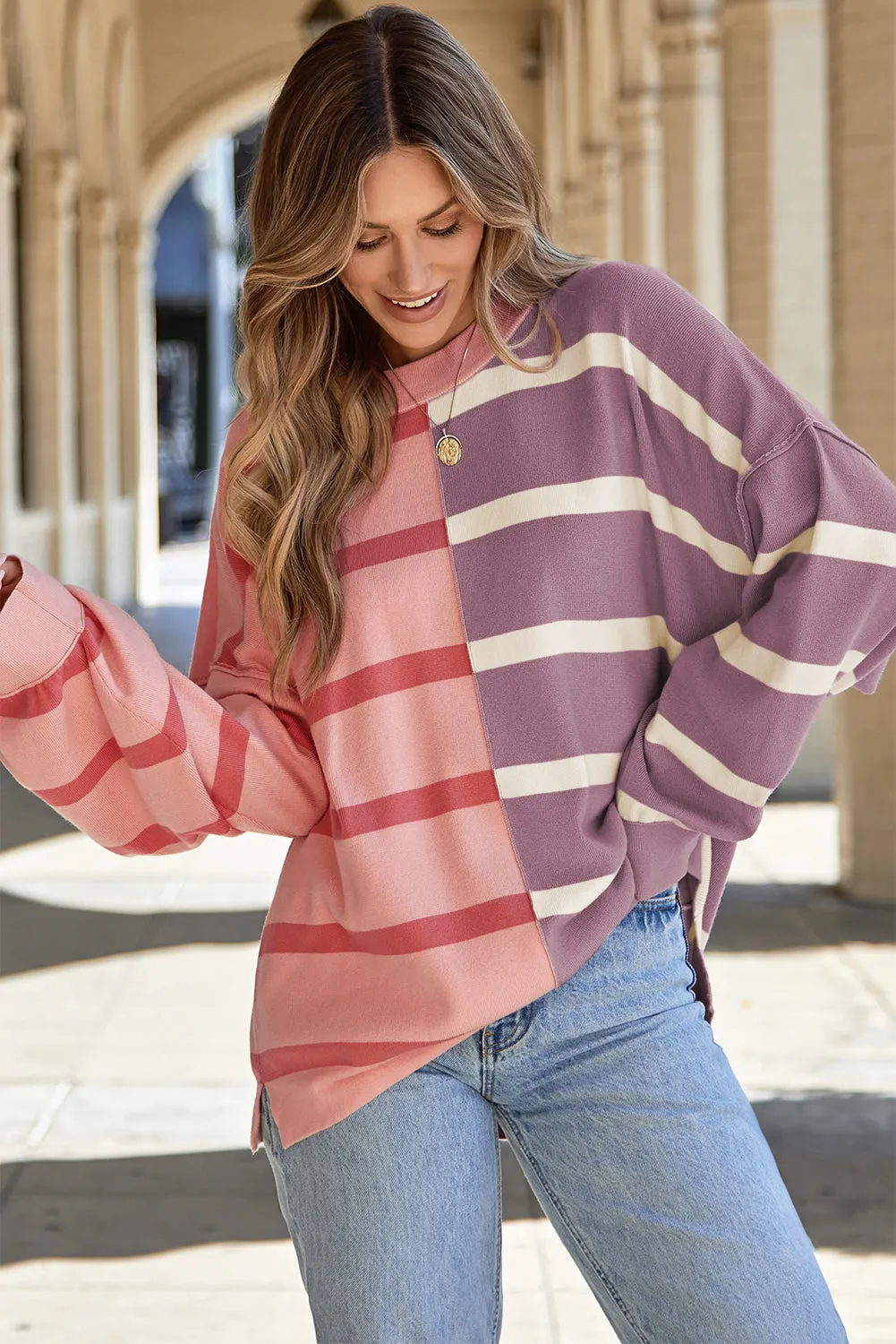 Colorblock Oversized Sweater