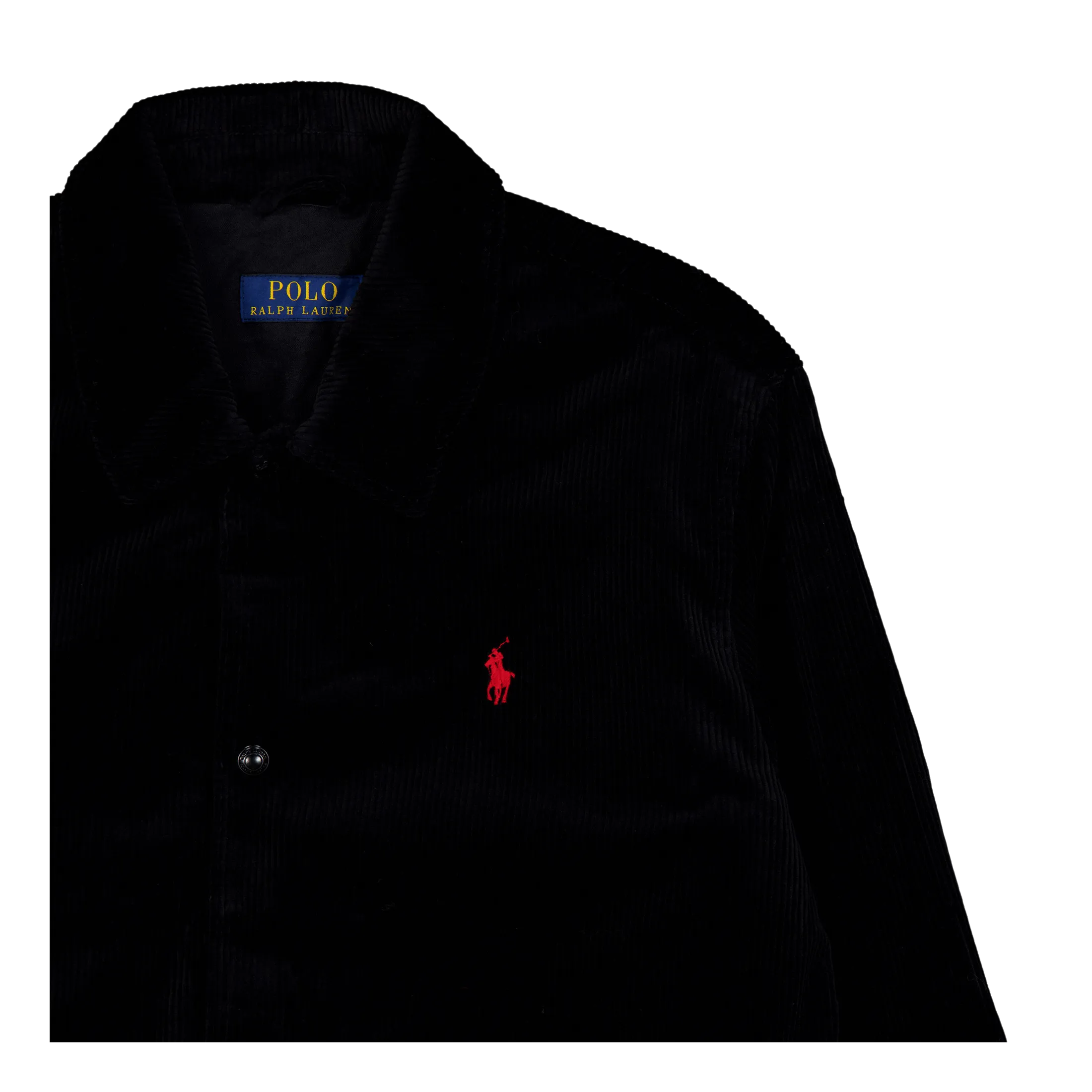 Corduroy Coach Jacket Polo Black