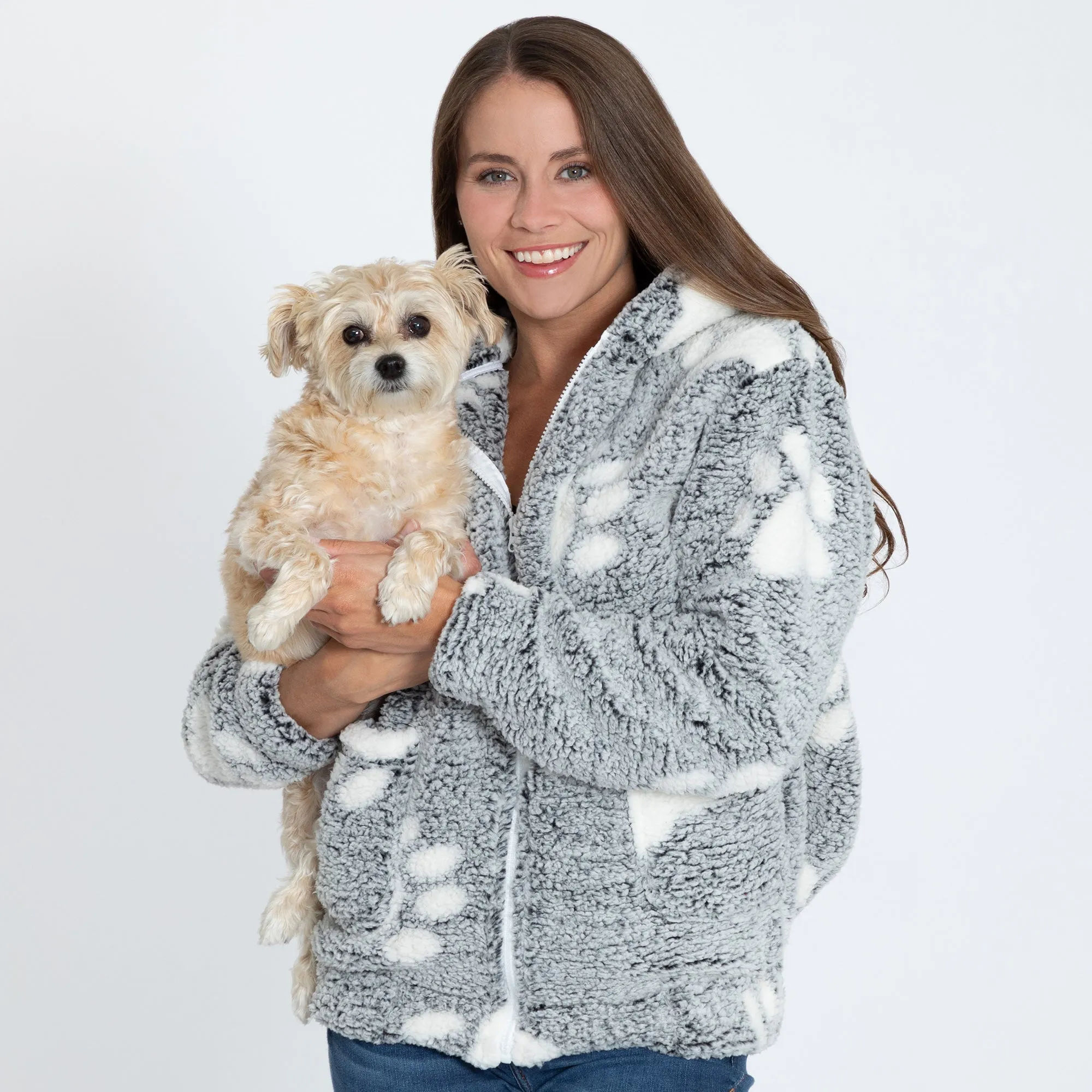 Cozy in Paws Plush Sherpa Fleece Hooded Jacket