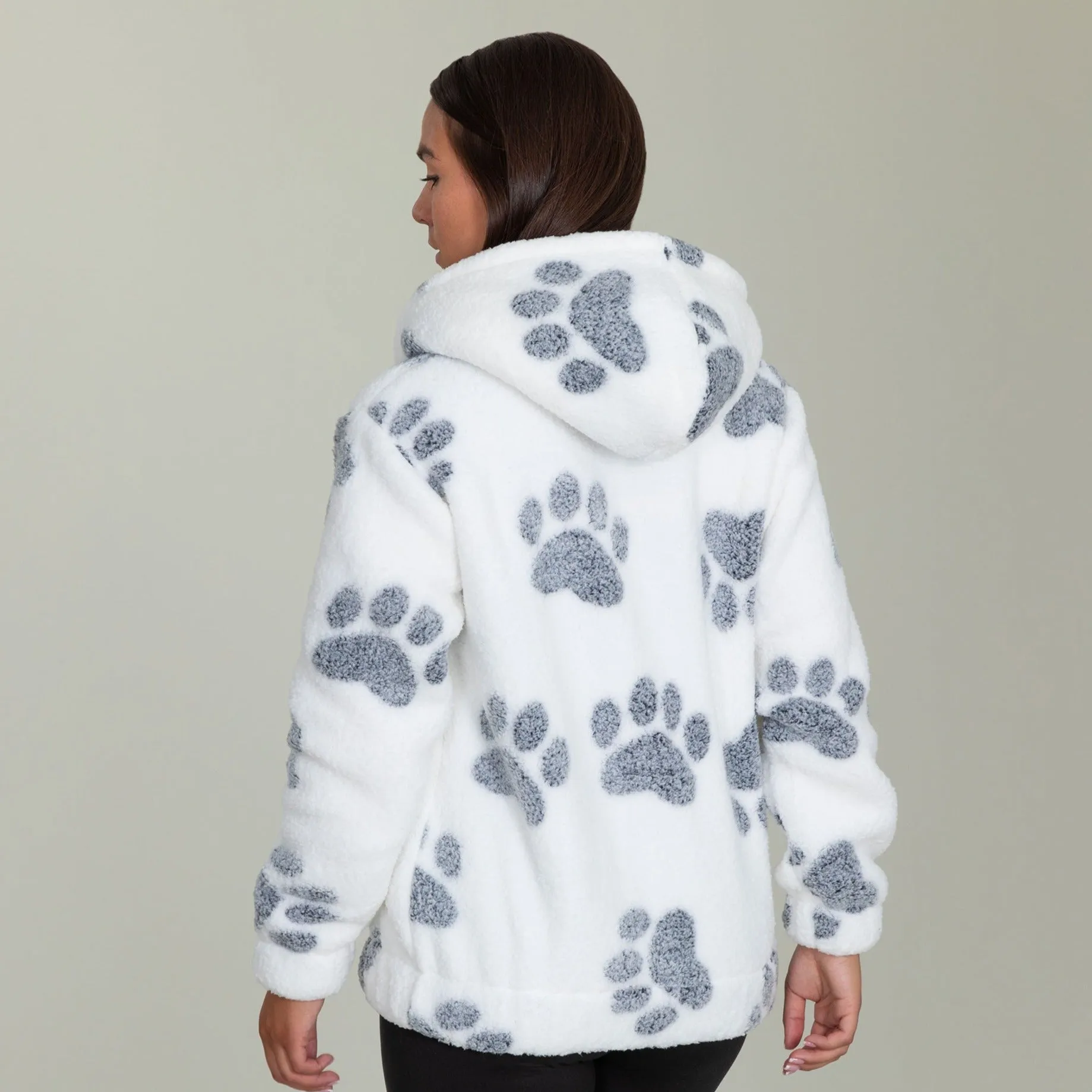 Cozy in Paws Plush Sherpa Fleece Hooded Jacket