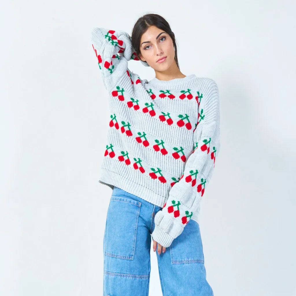 Cozy knit sweater with playful design wholesale