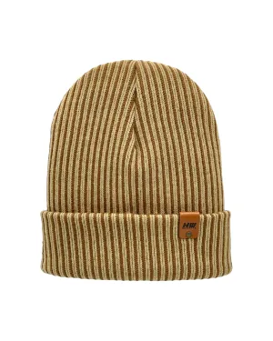 CTD504 HAAKWEAR Cuffed Wide Ribbed Striped Beanie / Hat, Limited Edition, Brown/Beige, Made in USA