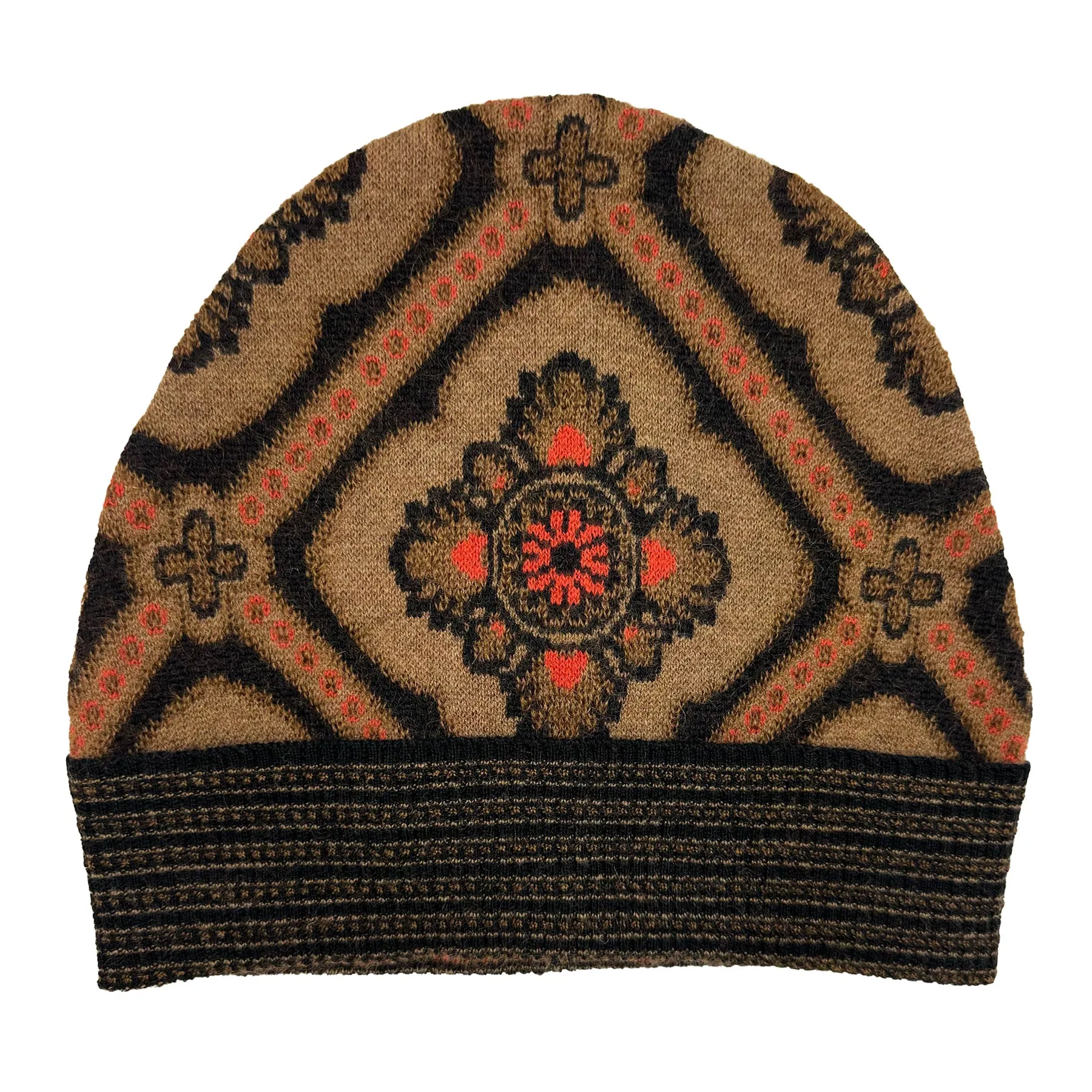 Etro Hat Brown Design Wool Mohair Beanie SALE