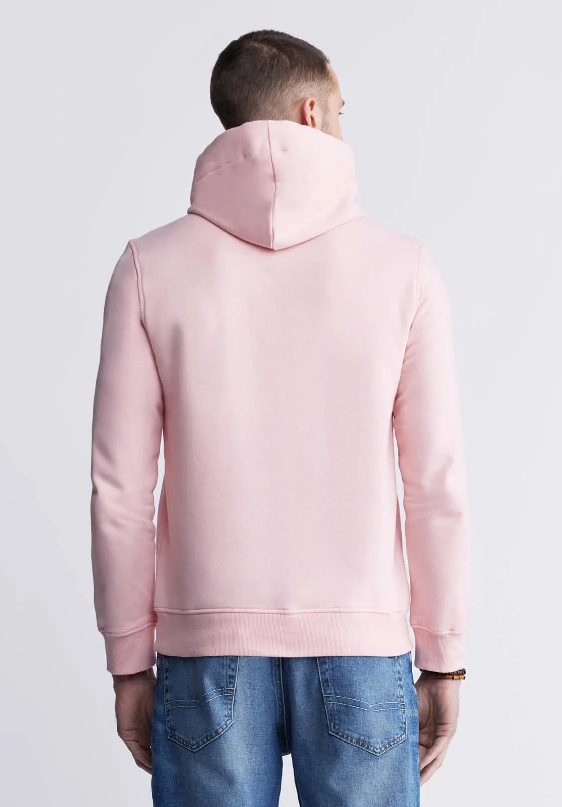 Fadol Men's Fleece Hoodie in Shell Pink  - BPM13610V