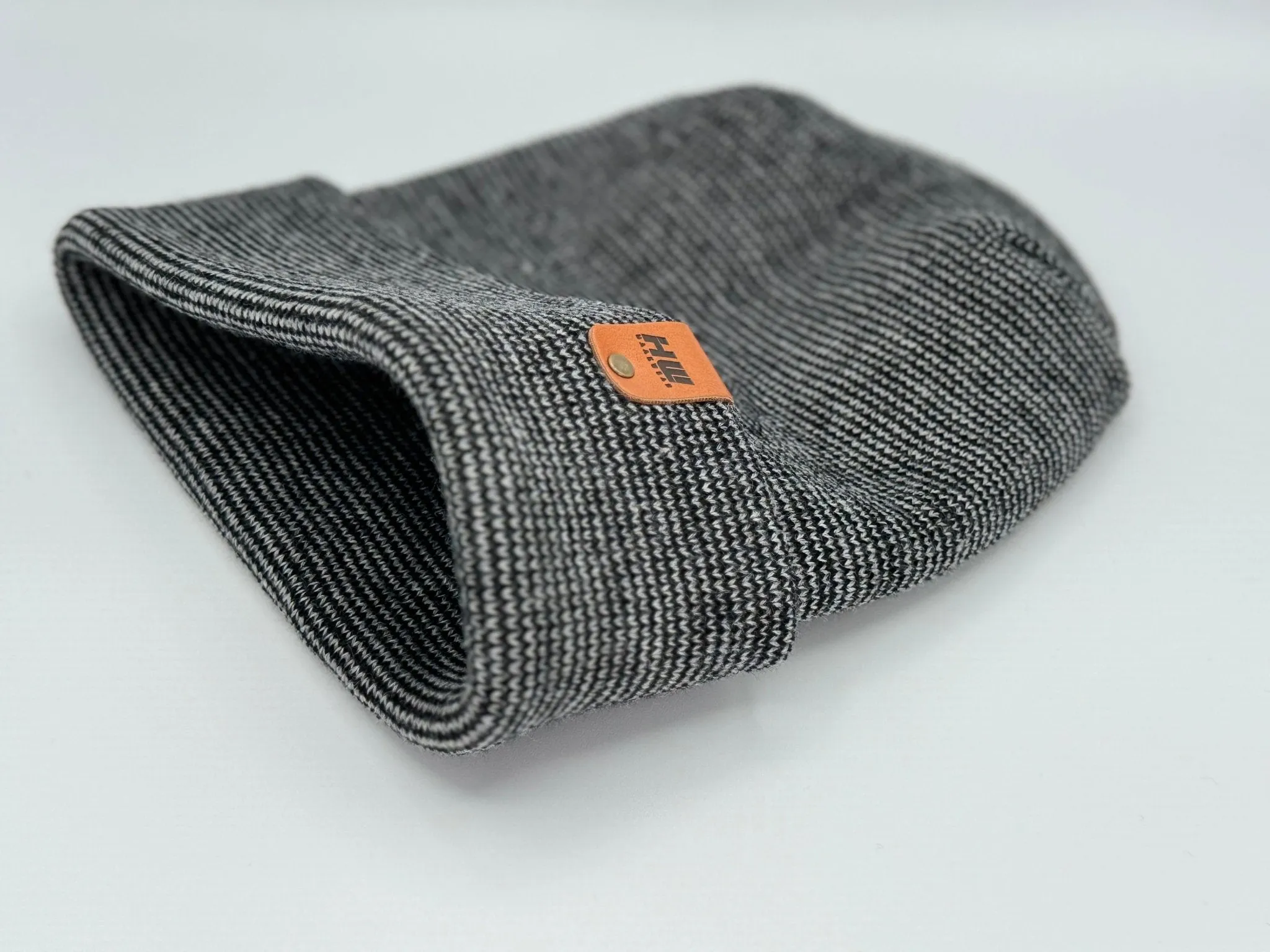 Haakwear Theta Stitch Fusion Cuffed Beanie / Hat (Patent Pending Design) Black / Gray, Made in USA