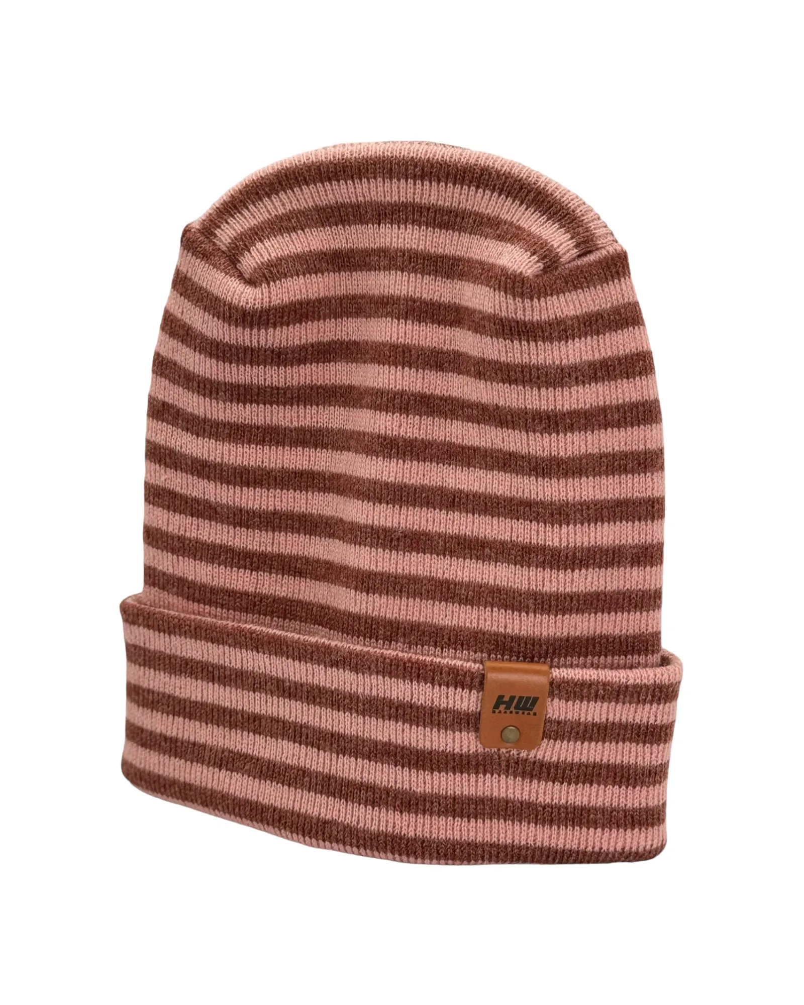 HAAKWEAR Theta Stitch RORO Cuffed Beanie (Patent Pending Design) Burgundy / Pink, Made in USA