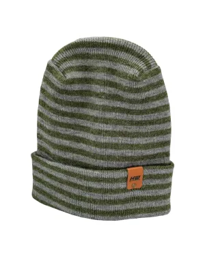 HAAKWEAR Theta Stitch RORO Cuffed Beanie (Patent Pending Design) Gray / Green, Made in USA