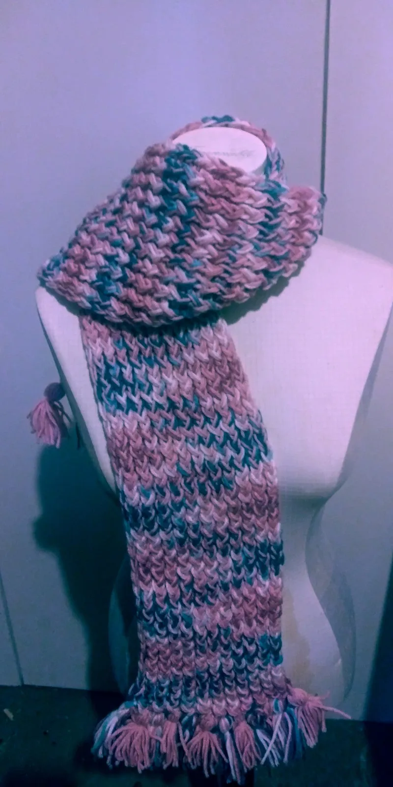 Handmade Beanie n Scarves Sets of Teal and Multi Colors