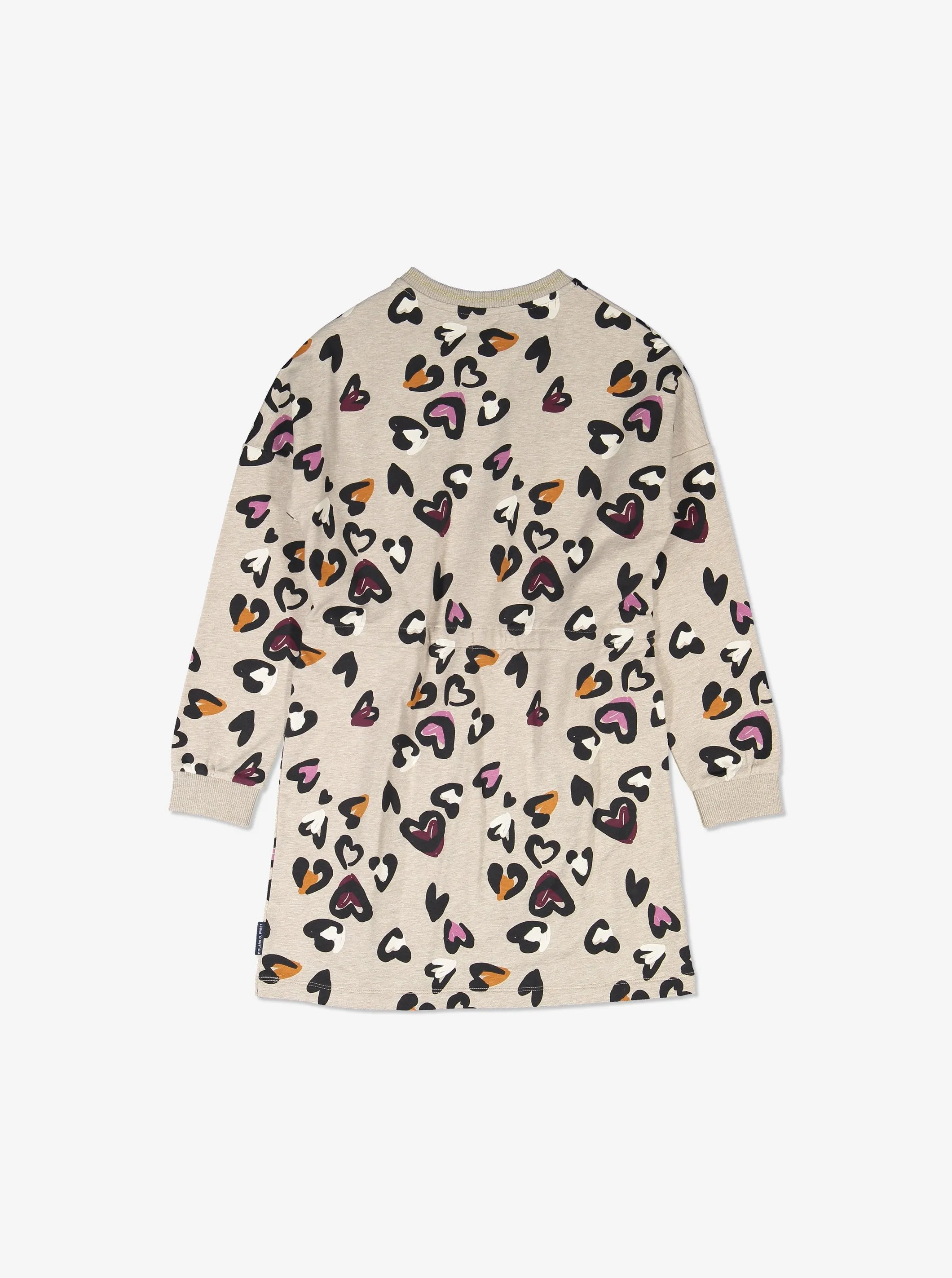 Heart Print Kids Sweatshirt Dress