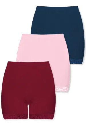 High Rise Cotton Rich Thermal Petite Shorts - 3 Pack