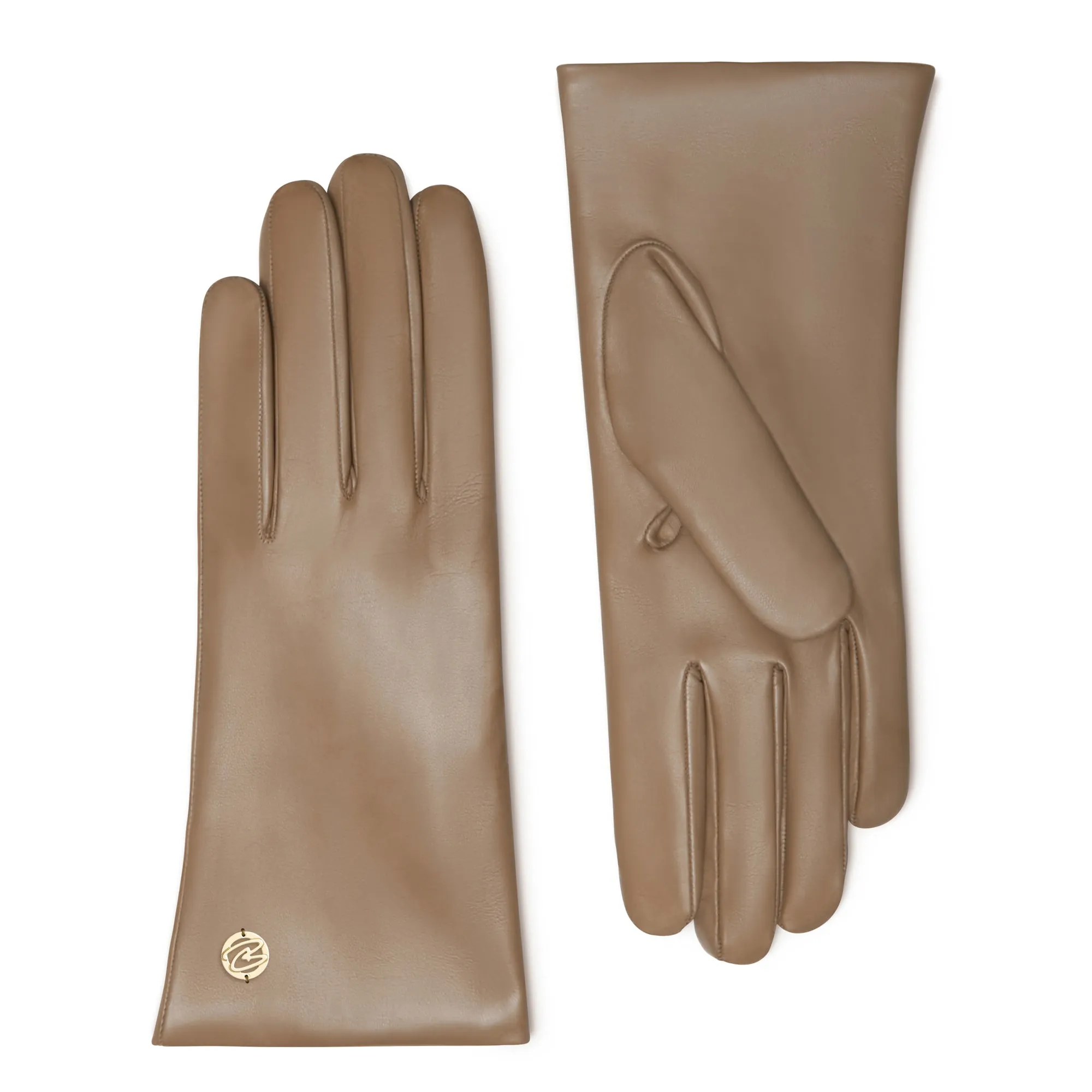 Honoré Eleanor taupe goatskin leather gloves