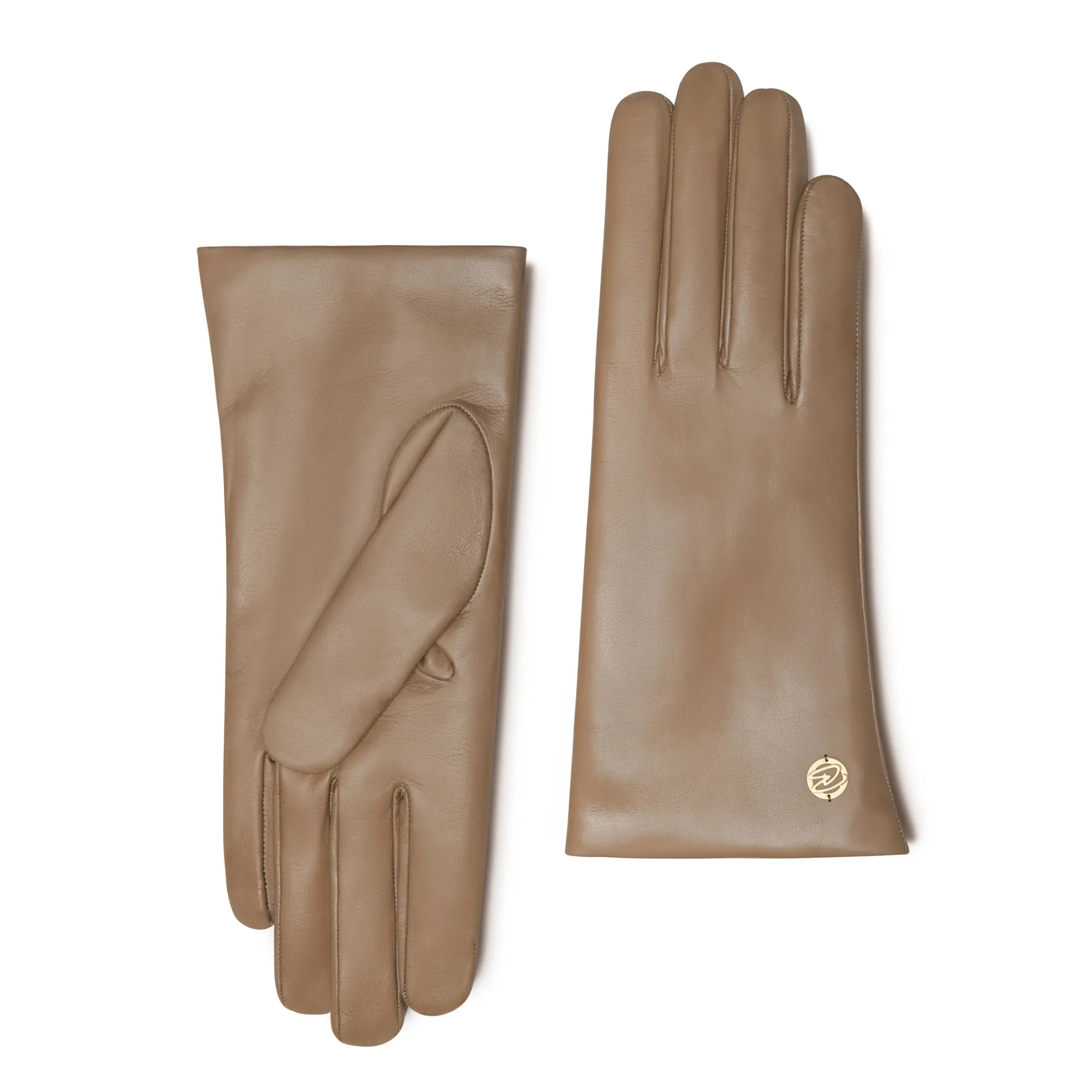 Honoré Eleanor taupe goatskin leather gloves