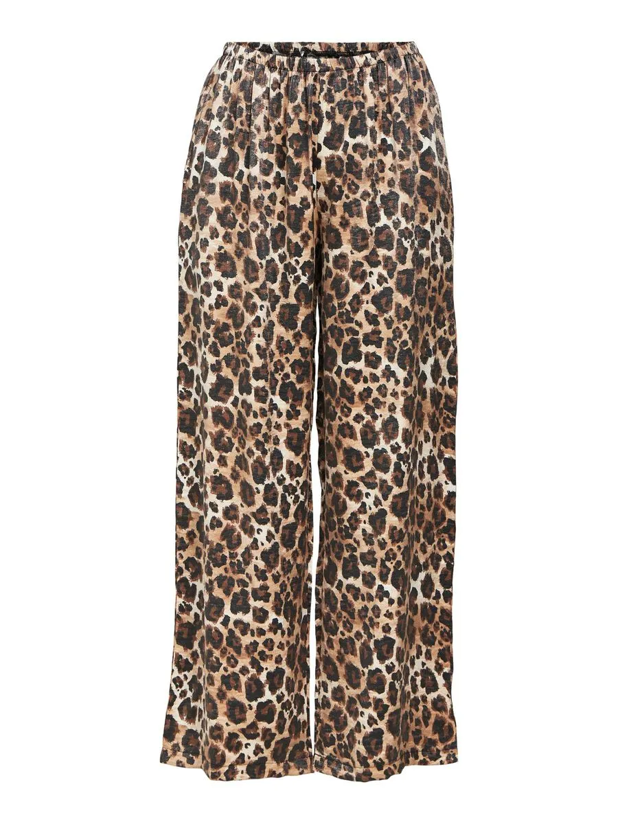 Jenny Wide Leg Trousers (Leopard)