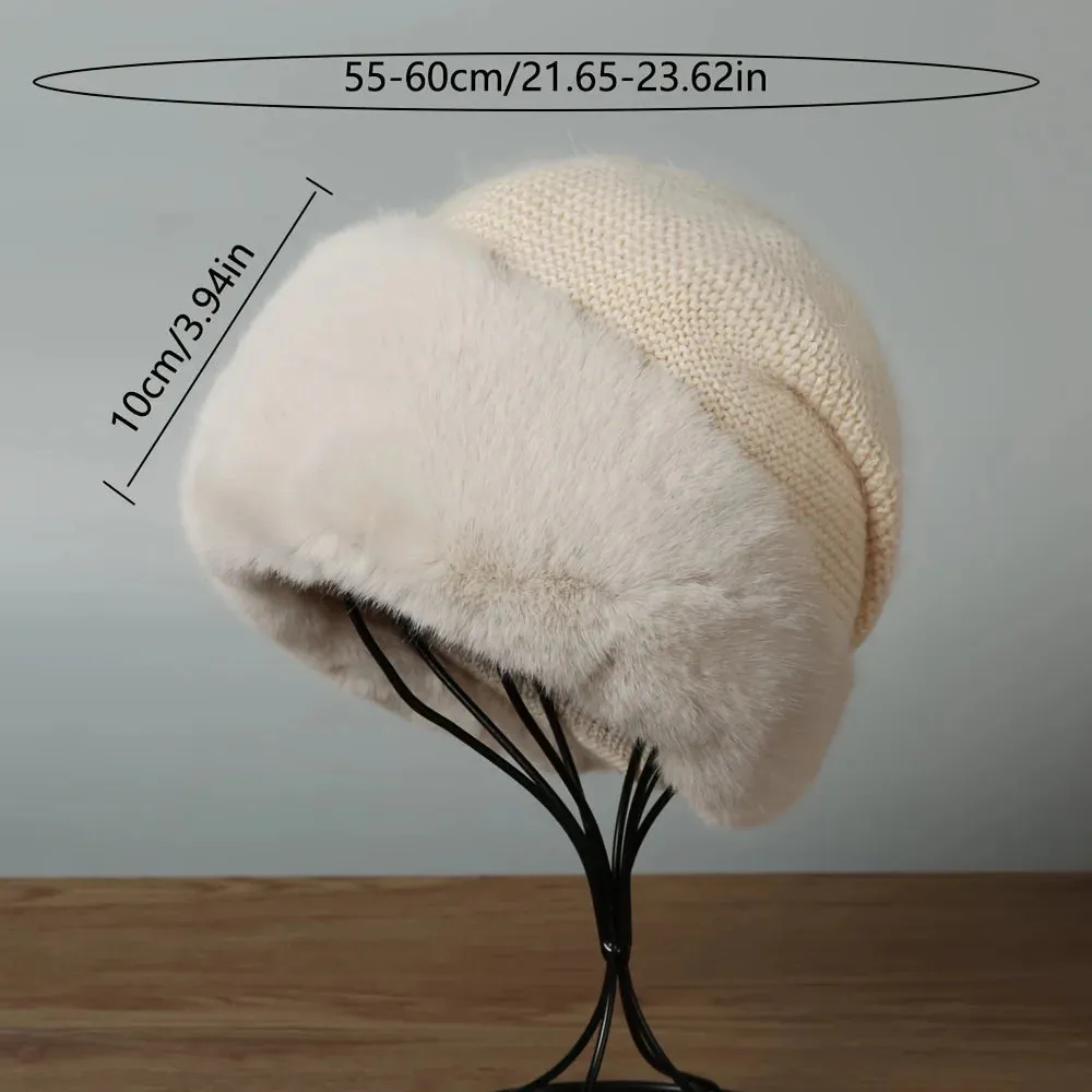 Knitted Warm Thickened Temperament Korean Double Layer Face Highlighting Hat