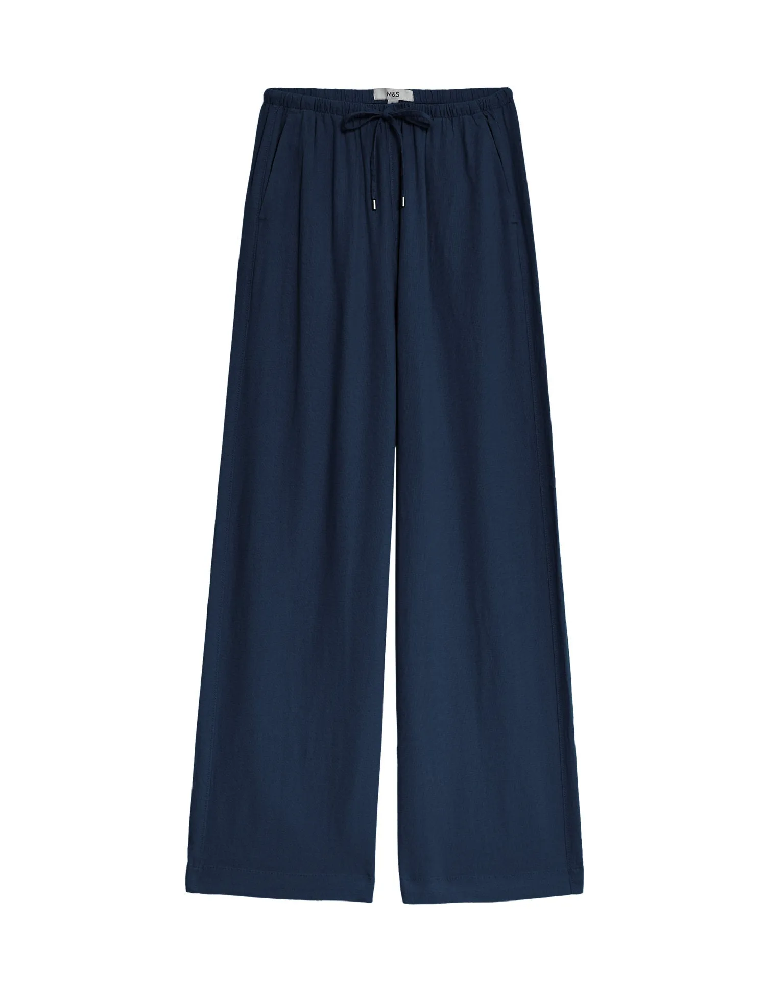 Linen Rich Wide Leg Trousers