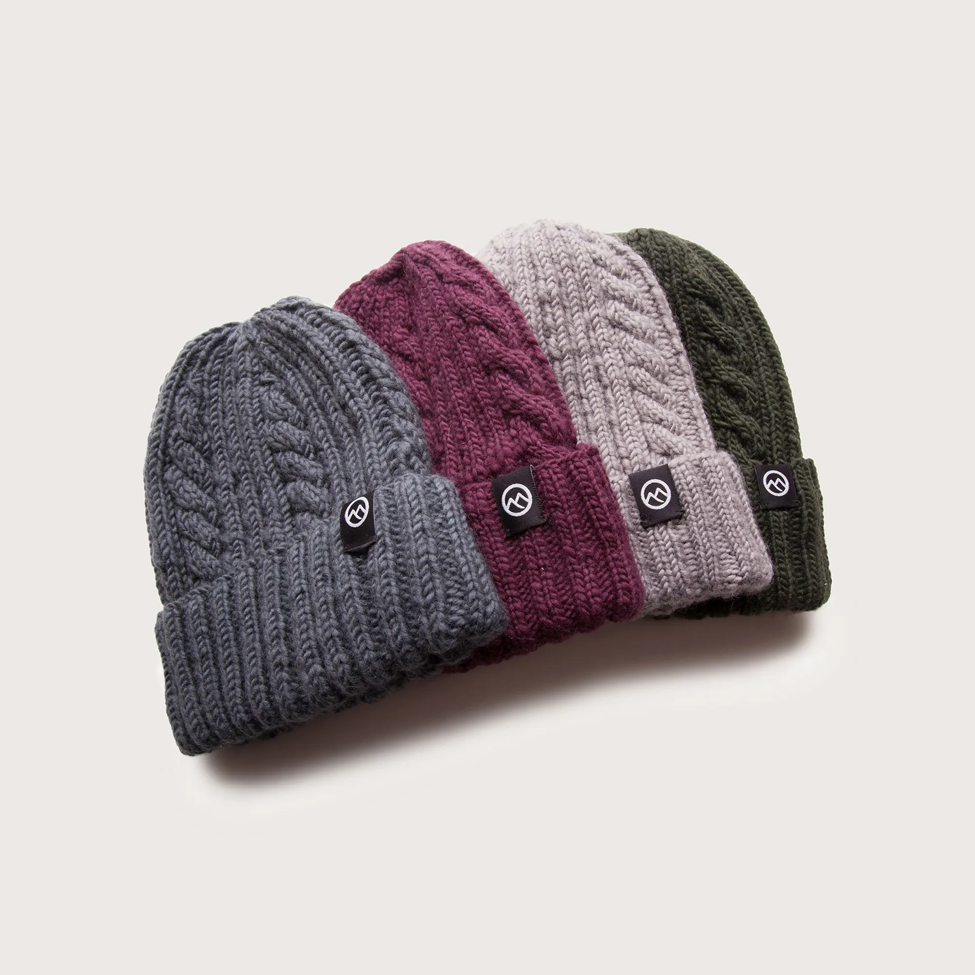 Merino Wool Cable Beanie - Grey