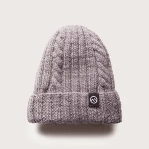 Merino Wool Cable Beanie - Grey