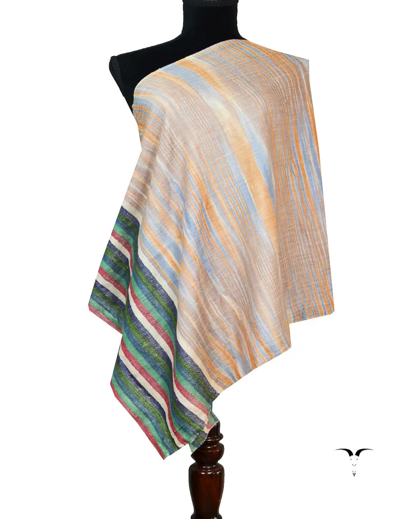 multicoloured striped pashmina stole 8488