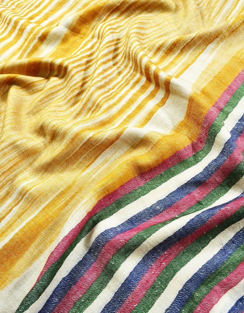 multicoloured striped pashmina stole 8489