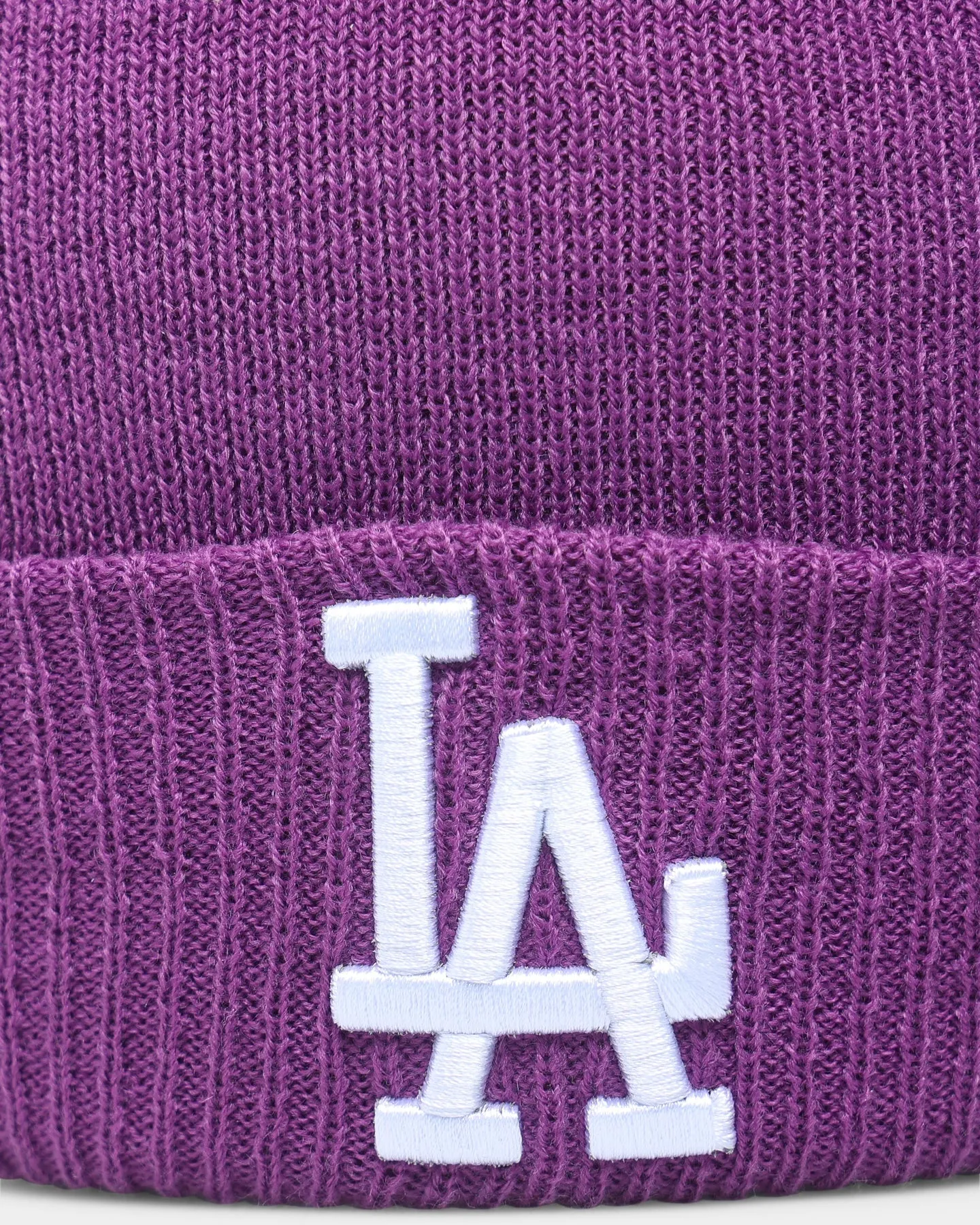 New Era Los Angeles Dodgers Medium Knit Beanie Orchid/White