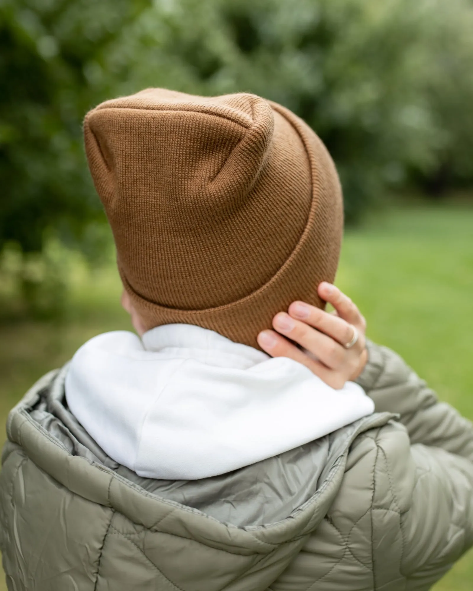 NEW HAAKWEAR Theta-Stitch Cuffed Beanie - Designed and Made in USA (Patent Pending Design) - Camel Brown