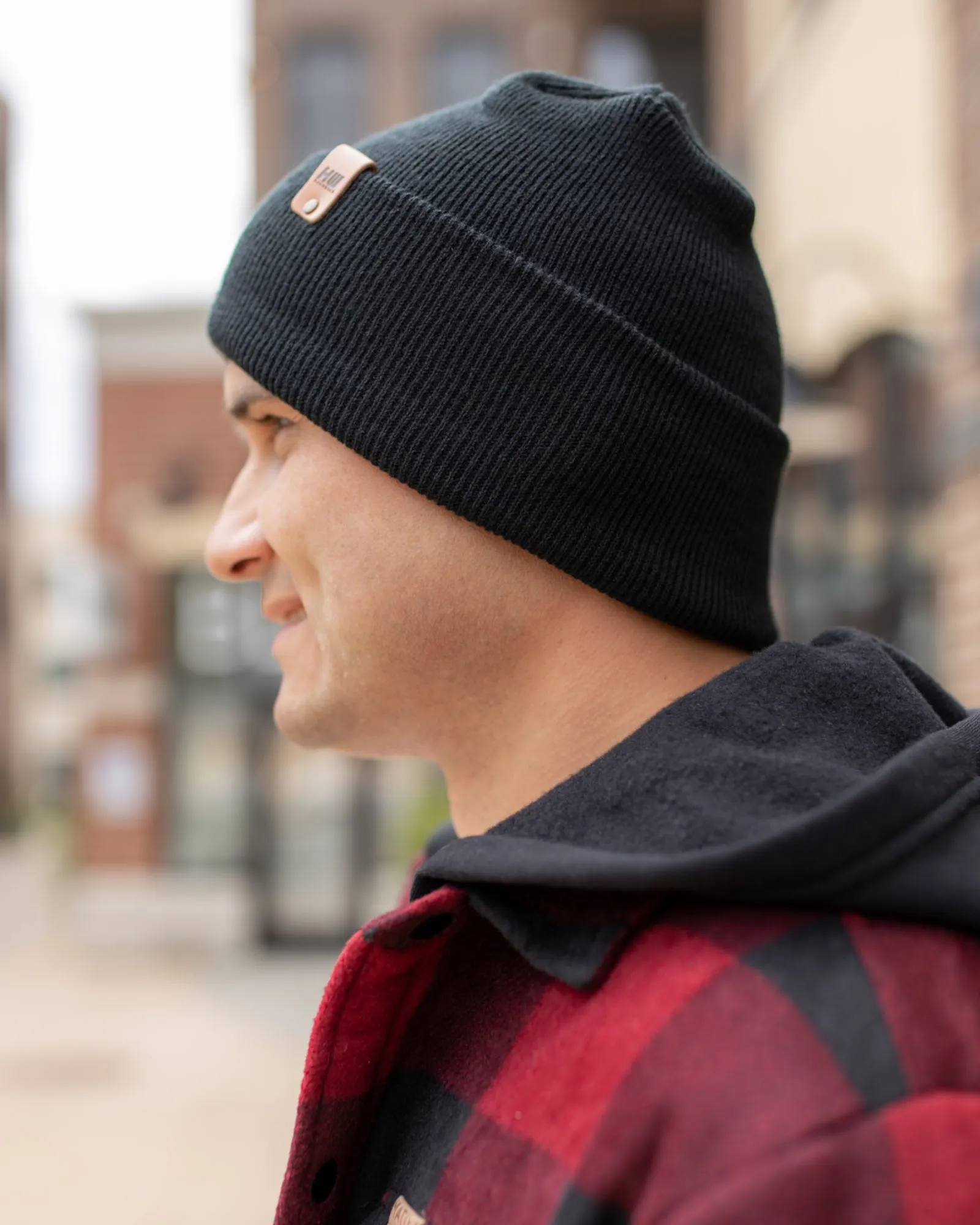 NEW HAAKWEAR Theta-Stitch Cuffed Beanie - Designed and Made in USA (Patent Pending Design) - Charcoal Black