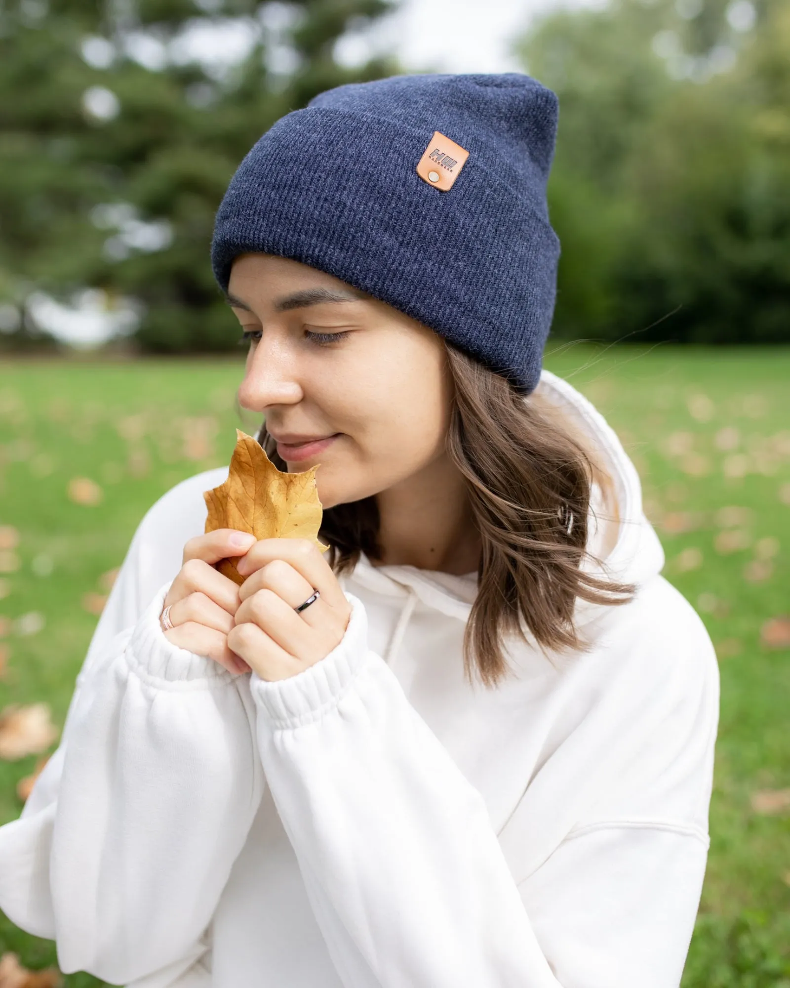 NEW HAAKWEAR Theta-Stitch Cuffed Beanie - Designed and Made in USA (Patent Pending Design) - Denim Blue