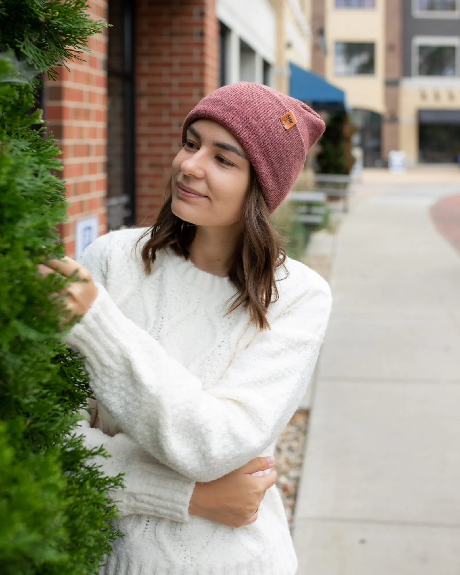 NEW HAAKWEAR Theta-Stitch Cuffed Beanie - Designed and Made in USA (Patent Pending Design) - Rusty Burgundy