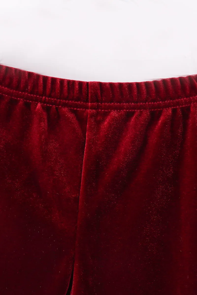 Premium Maroon velvet bell pants