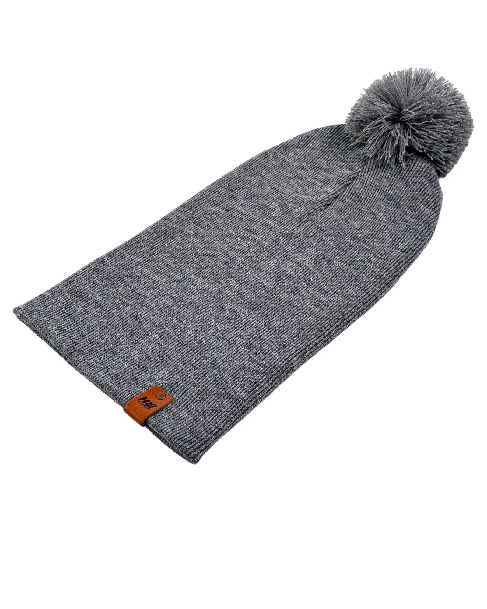 PTD105 HAAKWEAR Pom Pom Beanie - Made in USA - Koala Gray